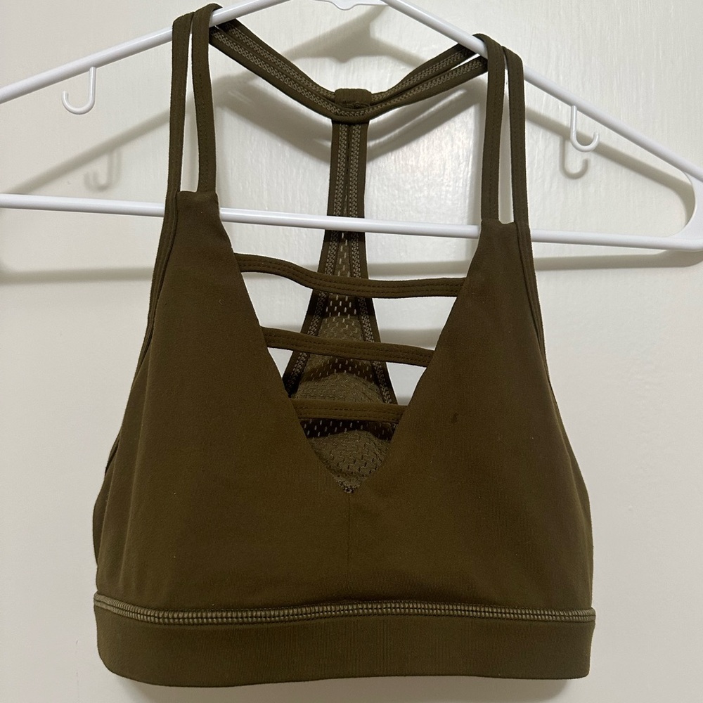 Zyia Army Green Grid Bra